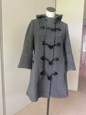 Burberry Duffle Toggle Coat Wool Gray- Women’s sz UK 10 / US 8